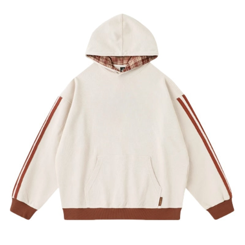 Street-Style Vintage Plaid Hoodie